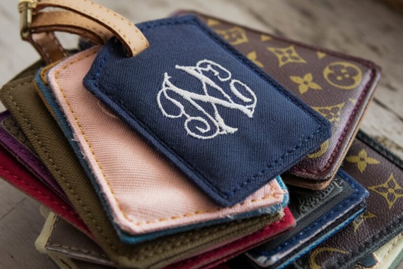 monogrammed luggage tags