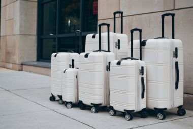 white luggage