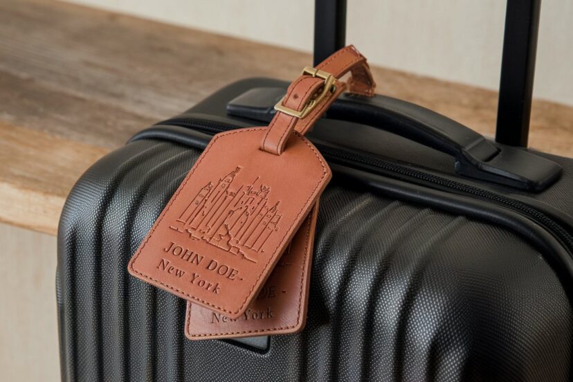 leather luggage tags