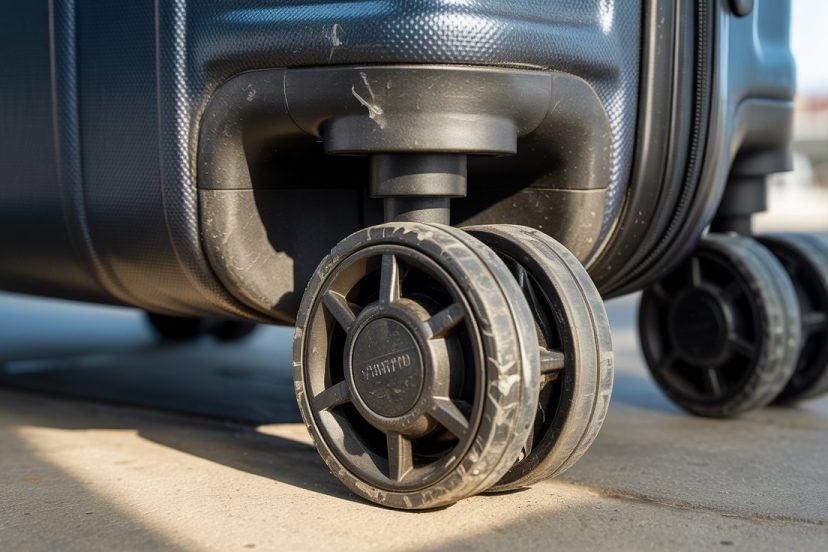 fix a stuck luggage wheel